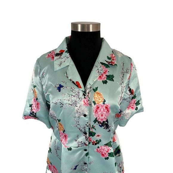 ModCloth Viola M 3X Floral Respectfully Retro Midi Dress In Mint Blossom Blue - Picture 4 of 8